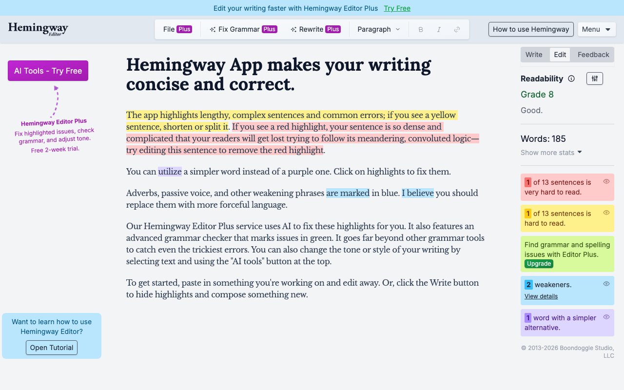 Hemingway Editor 截图