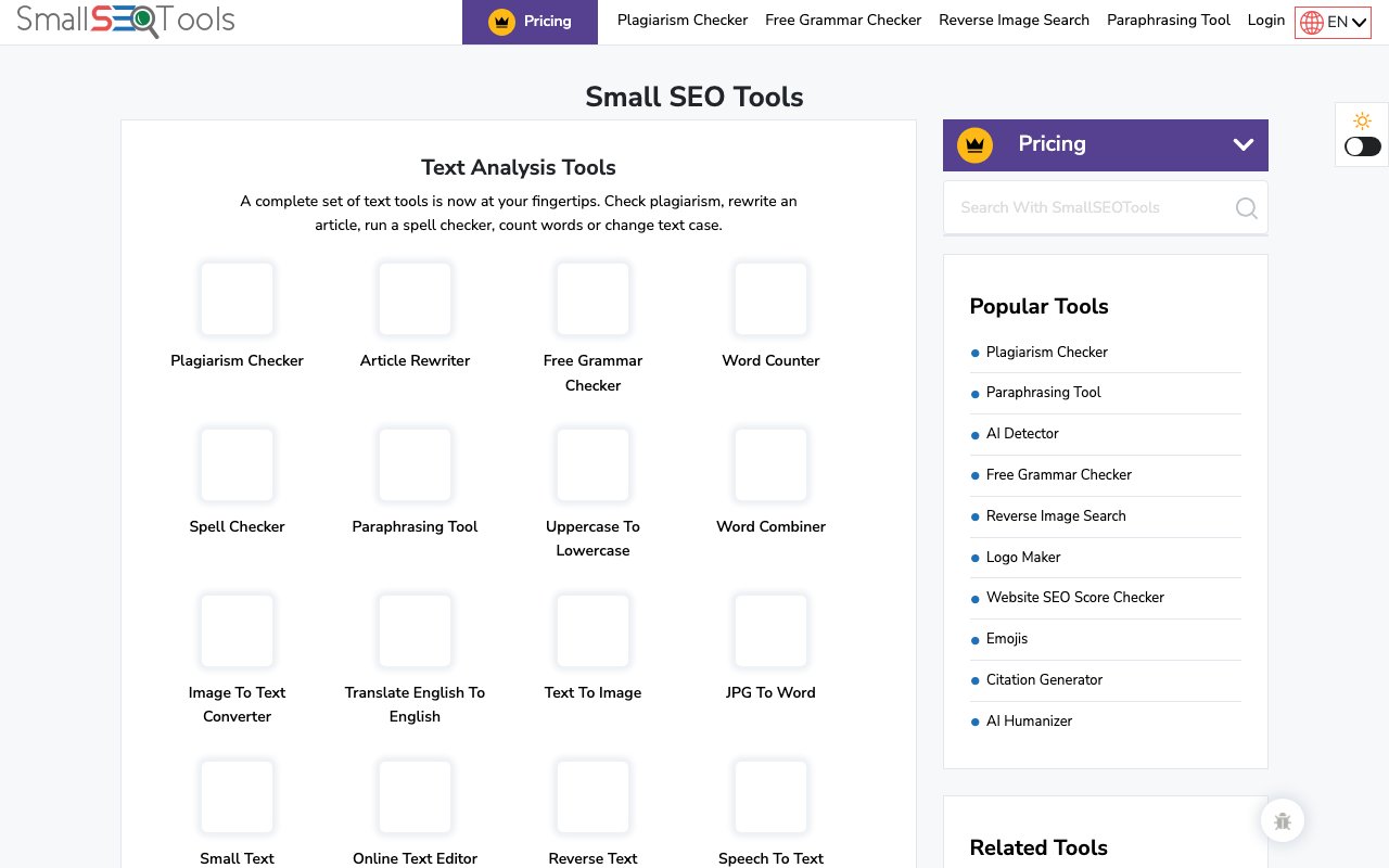 SmallSEOTools 截图