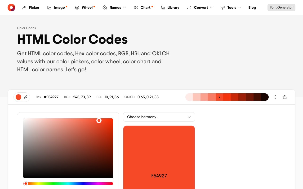 HTML Color Codes 截图
