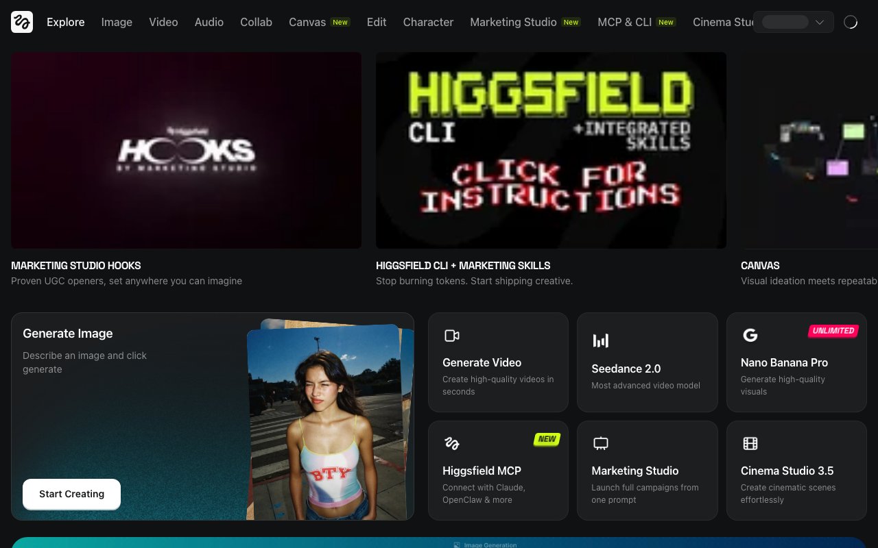 Higgsfield AI 截图