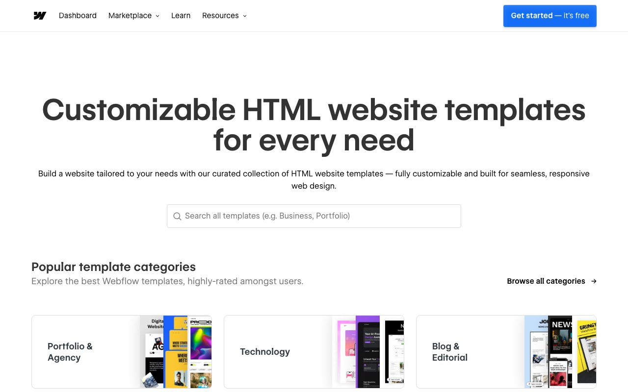 Webflow Templates 截图