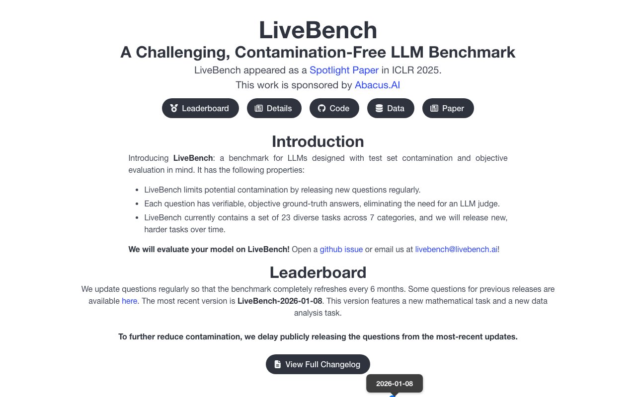 LiveBench 截图